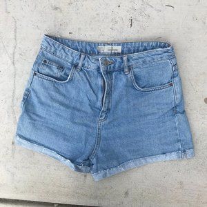 Topshop high waisted girlfriend denim shorts